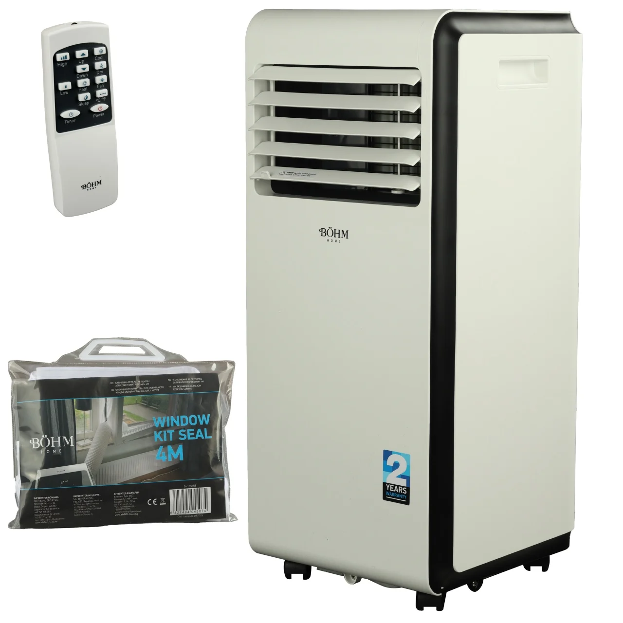 Climatizare si sisteme de incalzire - Aer conditionat 4 in 1, Racire, Incalzire, Ventilatie, Dezumidificare, 9000 BTU/h, 835 W, BA-010F BÖHM