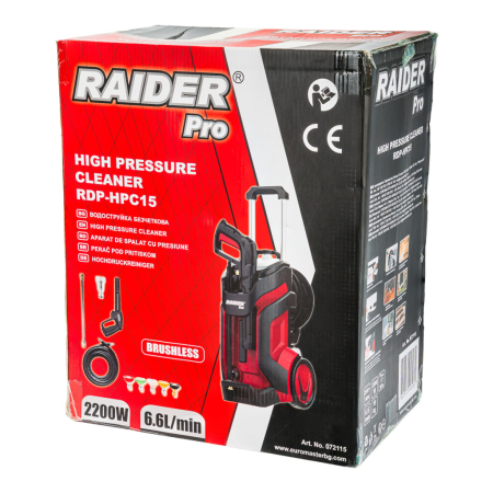 Aparat de spălat cu presiune 2200W, 170 bar, 6,6 l/min, 50°C, cu 4 duze și pistol [8]