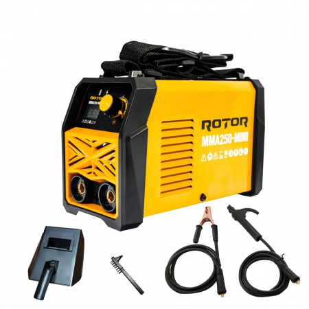 Aparate de sudura - Aparat de sudura ROTOR MMA250-MINI, 20-250 A, 220-240 V, Ecran LCD