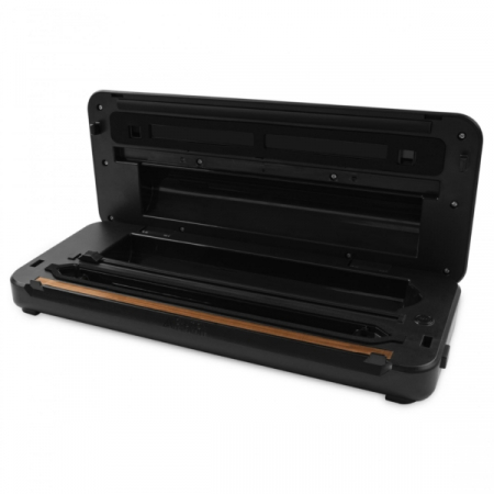 Aparat de vidat alimente Samus Sealmaster, 110 W, presiune vid 0.8 bar, conexiune la vid extern, cutter integrat, Negru/Inox [2]