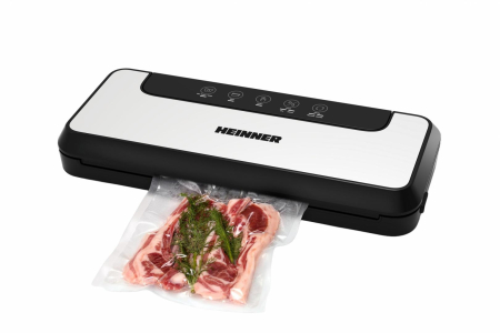 Aparat de Vidat și Sigilat Heinner FoodPrime Seal HAV-Y1109SS, 110 W, 9 L/min, 0,75 Bar, Control Tactil, Vidare Umedă/Uscată, Funcție Pulse, Cutter Inclus, Negru/Inox [2]