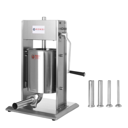 Masini de carnati ( CARNATARI ) - Aparat Umplut Cârnați Hendi Profi Line, Inox, Profesional, 3L, Manual, 3 Pâlnii Incluse