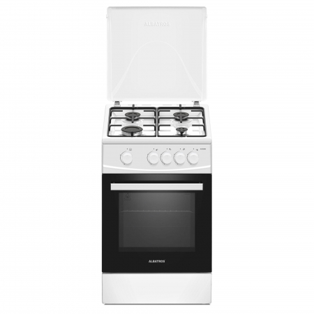Aragaz pe gaz ( GPL ) - Aragaz Albatros AL452ABS, 50 x 50 cm, Plita+cuptor pe GPL/GN, Geam dublu la cuptor, Siguranta plita + cuptor, Alb