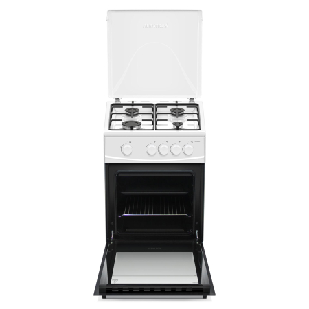 Aragaz Albatros AL452ABS, 50 x 50 cm, Plita+cuptor pe GPL/GN, Geam dublu la cuptor, Siguranta plita + cuptor, Alb [2]