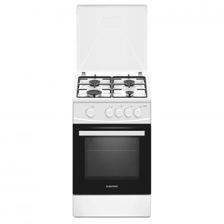 Aragaz pe gaz ( GPL ) - Aragaz Albatros AL452ANS, 4 arzatoare pe GPL+GN, 50 x 50 cm, Geam dublu la cuptor, Siguranta plita + cuptor, Alb