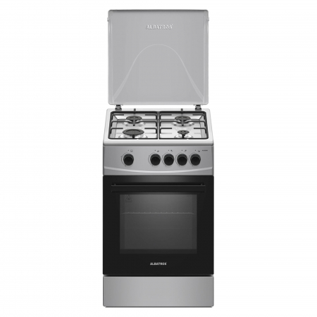 Aragazuri si plite - Aragaz Albatros AL452BXS, 4 arzatoare pe GPL + GN, Siguranta plita + cuptor, 50 x 50 cm, Inox