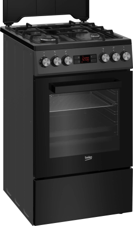 Aragaz Beko, 4 arzatoare cu eficienta ridicata, Gatire asistata cu abur, curatare SteamShine, aprindere electrica, LED display Good+, cuptor electric cu 8 functii, grill electric, gatire 3D, iluminare [1]
