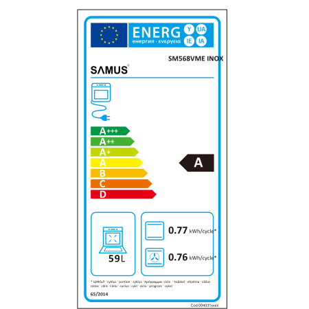 Aragaz Electric 50×60 cm, 4 Zone Vitroceramice, Cuptor 60L, 7 Funcții, Clasa A, Inox – Grătar + Tavă Incluse [1]