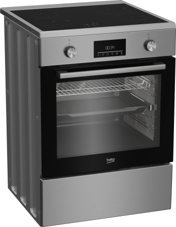 Aragaz electric Beko, plita inductie, cuptor electric, clasa A, 8 functii gatire, 3D cooking, Grill, Inox [1]
