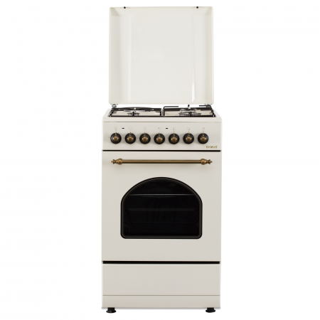Aragaz electric / gaz Samus SR550EL3C, 3 arzatoare gaz + 1 arzator electric, cuptor electric, aprindere electrica, dispozitiv siguranta arzatoare gaz, timer mecanic, Bej [7]
