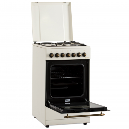 Aragaz electric / gaz Samus SR550EL3C, 3 arzatoare gaz + 1 arzator electric, cuptor electric, aprindere electrica, dispozitiv siguranta arzatoare gaz, timer mecanic, Bej [4]