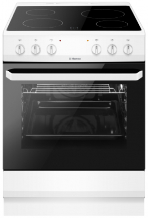 Marelvi - Aragaz electric Hansa, 60 cm, 4 zone, 8 functii, grill, ventilator, sertar depozitare, 62 L, clasa A, alb