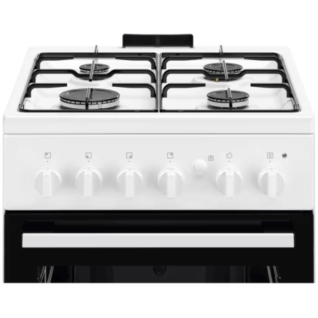 Aragaz Electrolux, Gaz, 4 arzatoare, Aprindere integrata plita si cuptor, Siguranta plita si cuptor, Autocuratare catalitica, Grill electric, Rotisor, 50 cm, Alb [1]