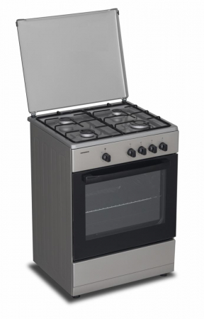 Aragaz Heinner HFSC-SME60SL, Gaz, 4 arzatoare, Dispozitiv siguranta plita si cuptor, 60 cm, Argintiu [3]