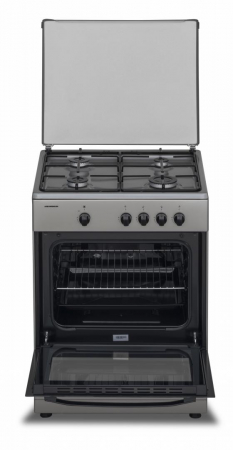 Aragaz Heinner HFSC-SME60SL, Gaz, 4 arzatoare, Dispozitiv siguranta plita si cuptor, 60 cm, Argintiu [4]