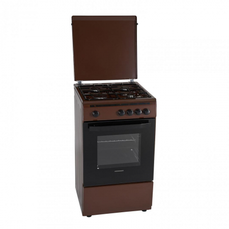 Aragazuri si plite - Aragaz Heinner HFSC-V50BRW, 4 arzatoare, Gaz, Dispozitiv de siguranta plita/cuptor, 50 cm, Maro
