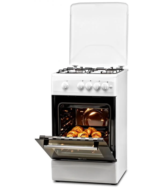 Electronice & Electrocasnice - Aragaz LDK 5060 A WH RMV, Gaz, 4 Arzatoare, Siguranta, Aprindere electrica, Capac metalic, 50 x 60 cm, Alb