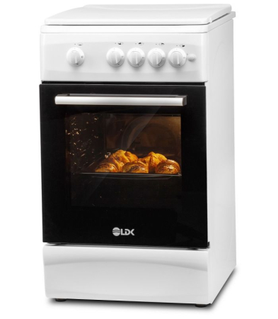 Aragaz LDK 5060 A WH RMV, Gaz, 4 Arzatoare, Siguranta, Aprindere electrica, Capac metalic, 50 x 60 cm, Alb [2]