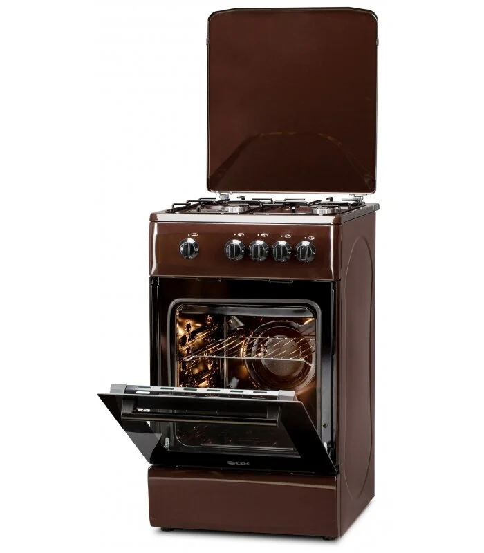 Electronice & Electrocasnice - Aragaz LDK 5060 DARK BROWN RMV, Gaz, 4 arzatoare, Capac metalic, Siguranta, 50 x 60 cm, Maro inchis