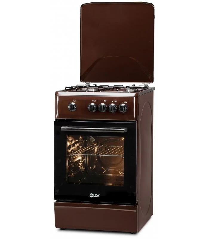 Aragaz LDK 5060 DARK BROWN RMV, Gaz, 4 arzatoare, Capac metalic, Siguranta, 50 x 60 cm, Maro inchis [2]