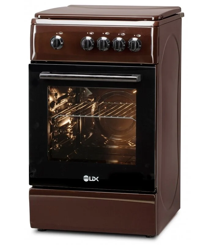 Aragaz LDK 5060 DARK BROWN RMV, Gaz, 4 arzatoare, Capac metalic, Siguranta, 50 x 60 cm, Maro inchis [3]