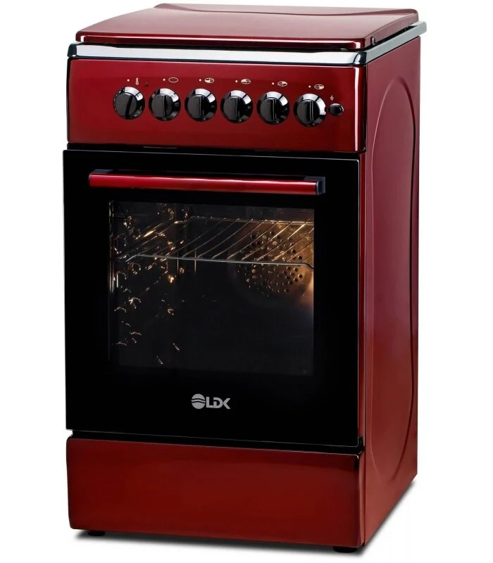 Aragaz LDK 5060 ECAI BORDO RMV, 4 Arzatoare, Siguranta, Cuptor electric, Iluminare, Capac metalic, 50 x 60 cm, Bordo [2]
