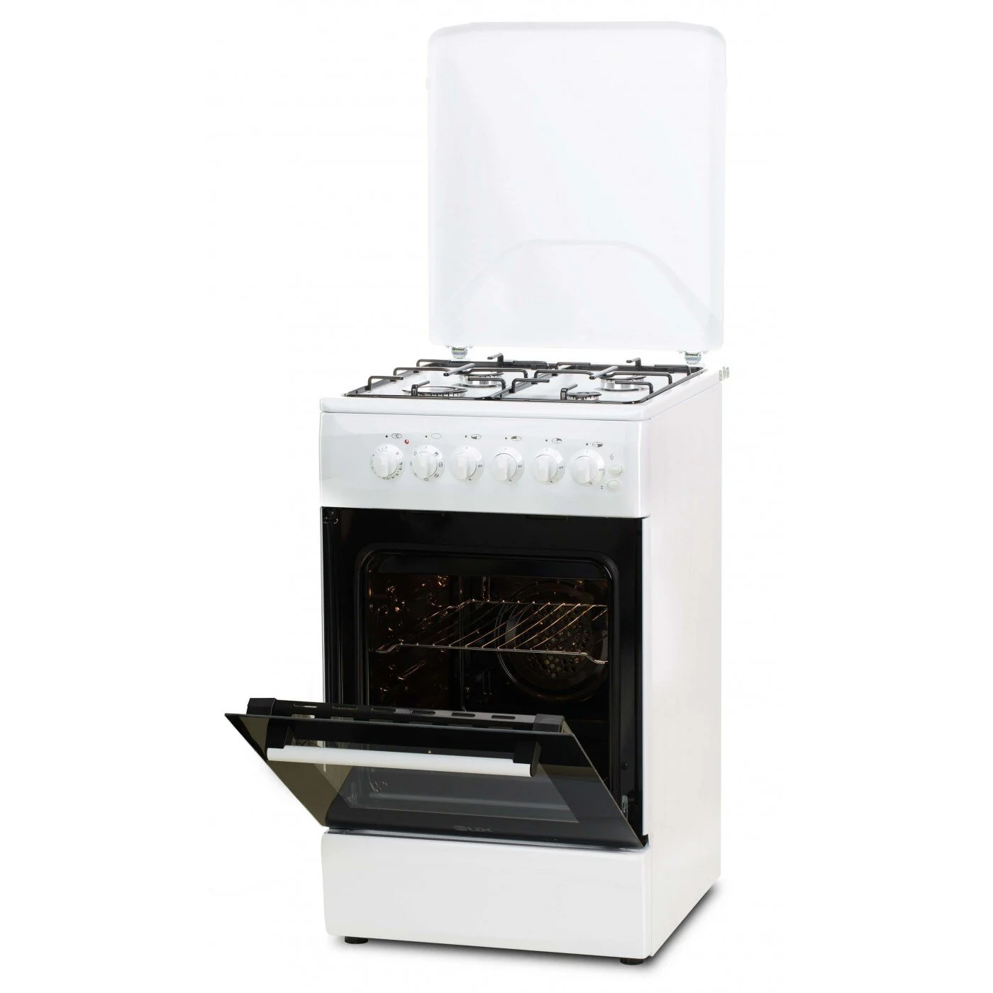 Aragazuri si plite - Aragaz LDK 5060 ECAI WH RMV, 4 Arzatoare, Siguranta, Cuptor electric, Aprindere, Iluminare, Capac metalic, 50 x 60 cm, Alb