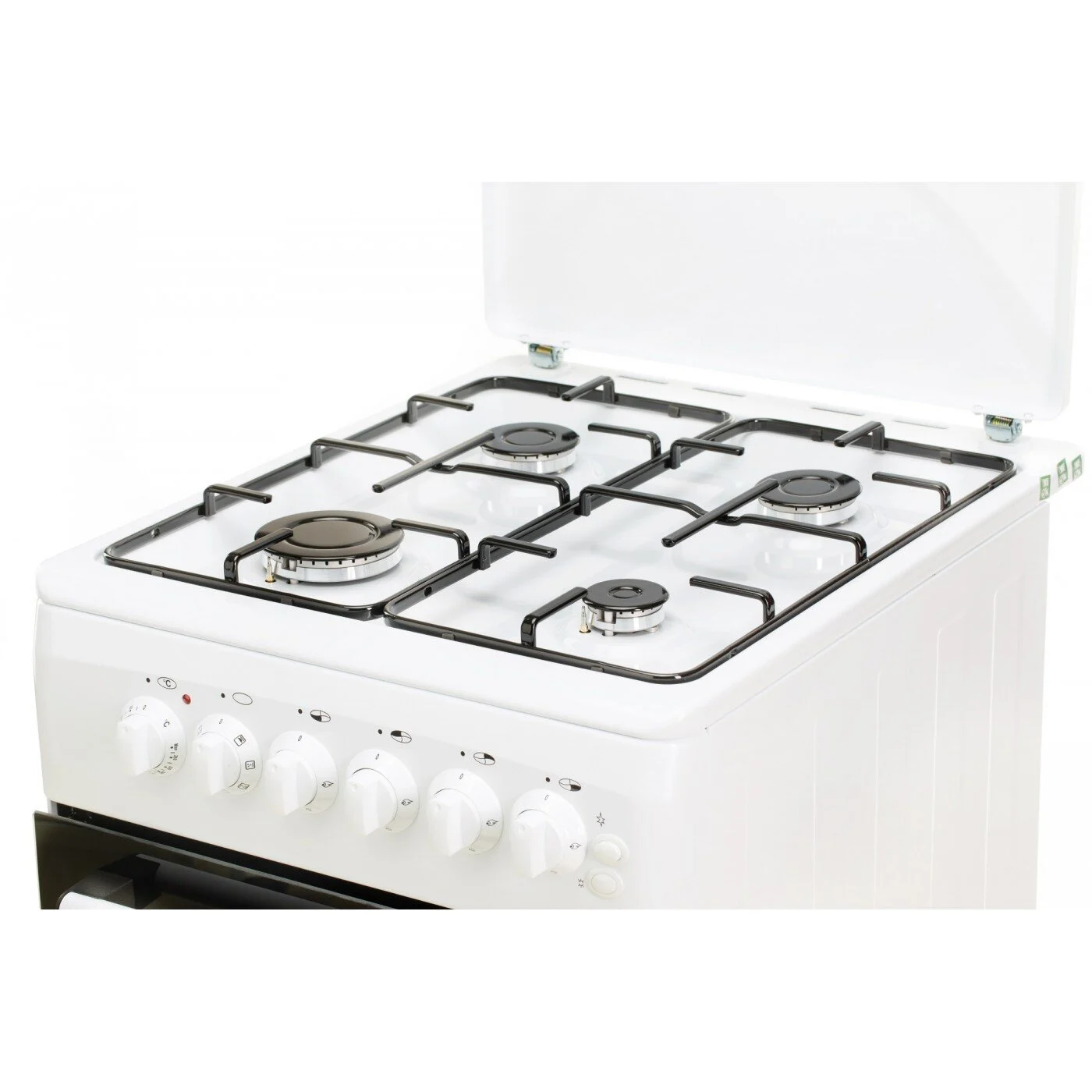 Aragaz LDK 5060 ECAI WH RMV, 4 Arzatoare, Siguranta, Cuptor electric, Aprindere, Iluminare, Capac metalic, 50 x 60 cm, Alb [2]