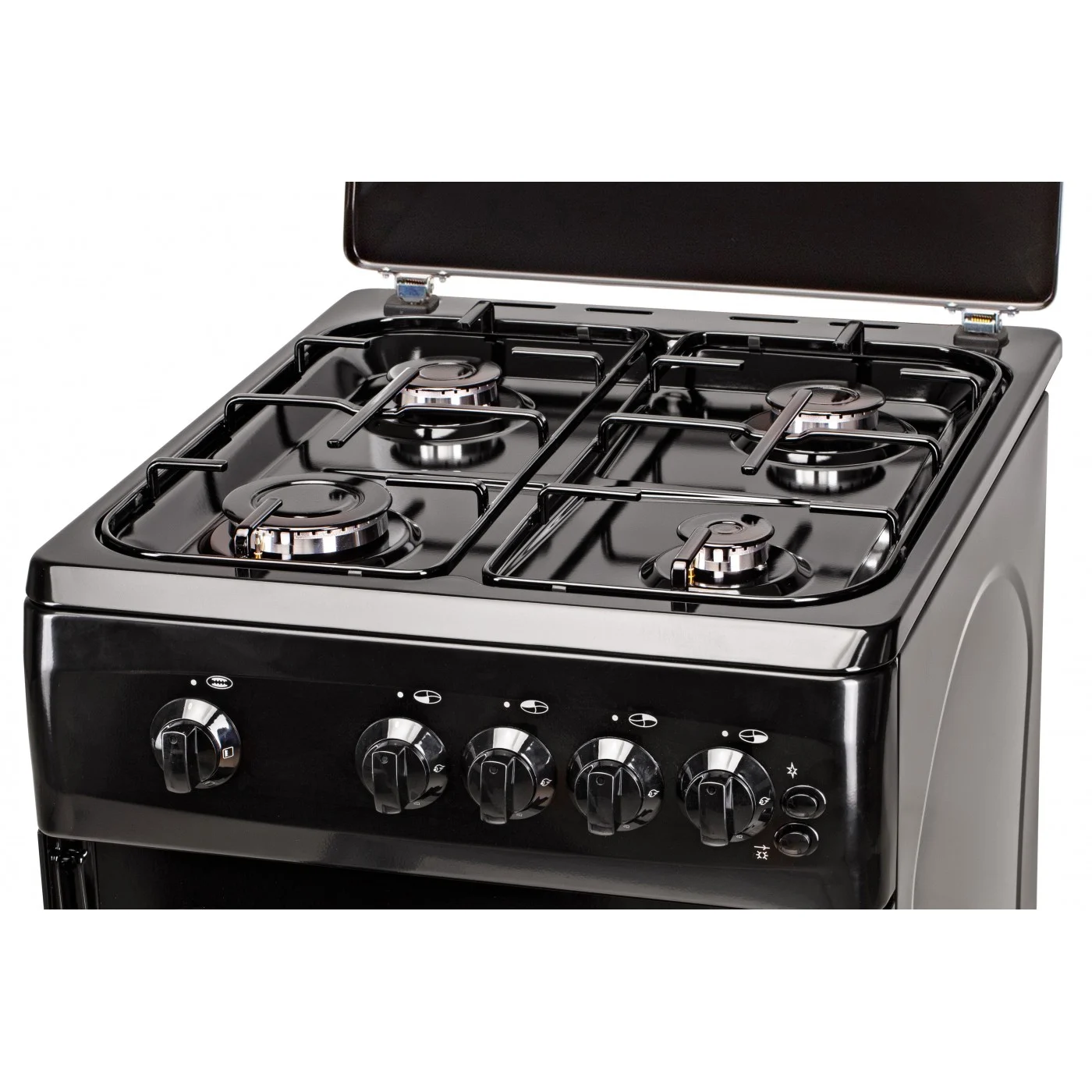 Aragaz LDK 5060 GRAI Black RMV, 4 Arzatoare, Siguranta, Grill, Rotisor, Iluminare, Capac metalic, 50 x 60 cm, Negru [4]
