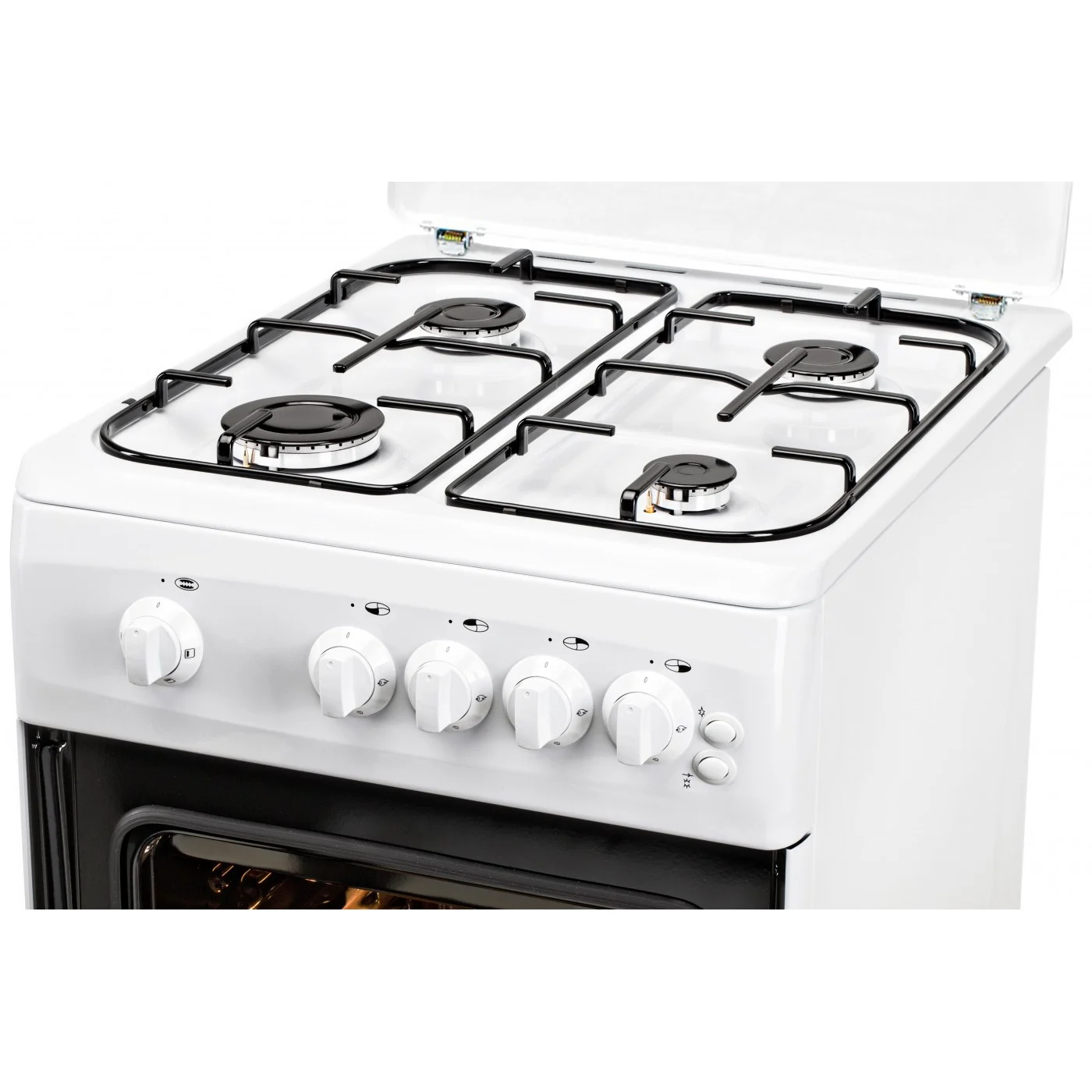 Aragaz LDK 5060 GRAI WH RMV, 4 Arzatoare, Siguranta, Grill, Rotisor, Aprindere electrica, Iluminare, Capac metalic, 50 x 60 cm, Alb [4]