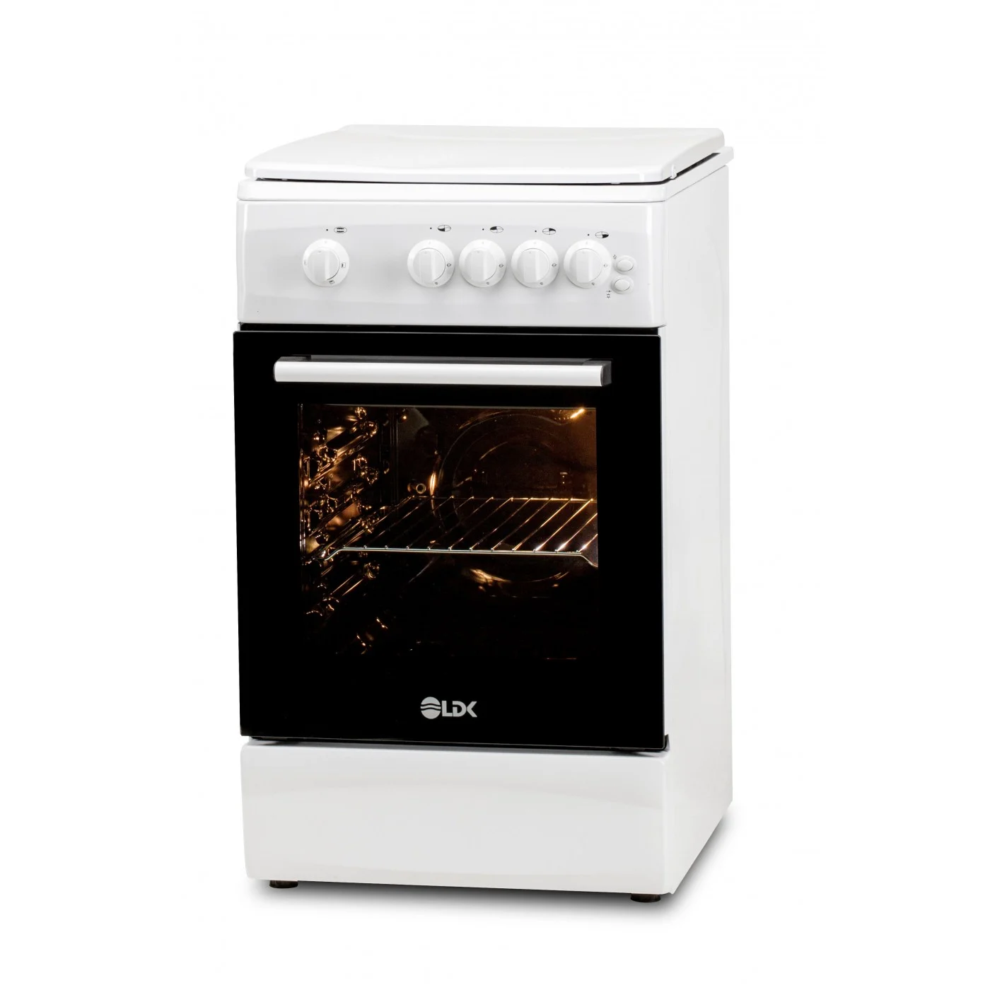 Aragaz LDK 5060 GRAI WH RMV, 4 Arzatoare, Siguranta, Grill, Rotisor, Aprindere electrica, Iluminare, Capac metalic, 50 x 60 cm, Alb [3]