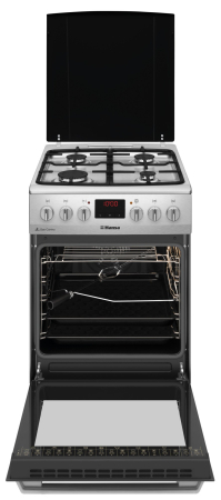 Aragaz mixt Hansa, cuptor electric, 50 cm, 4 arzatoare, usa 3 straturi, autocuratare catalitica, display LED rosu, 8 functii, grill, ventilator, rotisor, aprindere electrica, siguranta, capac metalic, [2]