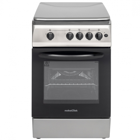 Aragaz NobelTek NLT 5602IX/G1, Gaz, 4 arzatoare, Dispozitiv siguranta plita si cuptor, Aprindere electrica, 50 x 60 cm, Inox [1]