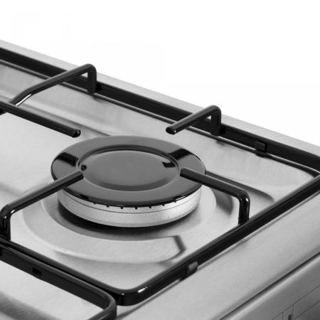 Aragaz pe gaz 50x50 cm, 4 arzătoare, cuptor 49 L, inox & argintiu, siguranță plită + cuptor [3]