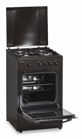 Aragaz Heinner HFSC-SME50BRW, Gaz, 4 arzatoare, Dispozitiv siguranta plita si cuptor, 50 cm, Maro [3]