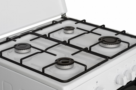 Aragaz pe Gaz Heinner HFSC-SME60WH, 4 Arzătoare, Dispozitiv Siguranță Plită și Cuptor, Capac Metalic, Duze GPL Incluse, Alb, 60x55 cm [2]
