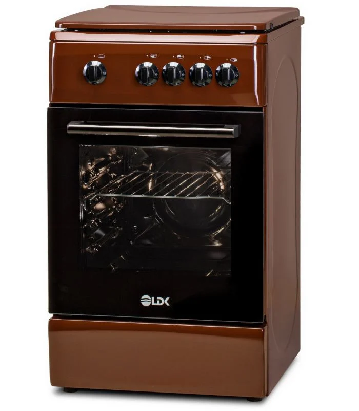 Aragaz pe Gaz LDK 5060 BR RMV, 4 Arzătoare, Cuptor Gaz 46L, Siguranță Plită și Cuptor, Capac Metalic, Grătare Emailate, Duze GPL Incluse, 50 x 60 cm, Maro [2]