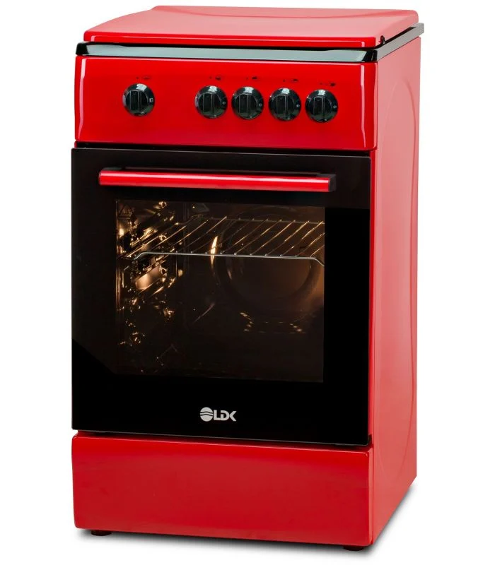 Aragaz pe Gaz LDK 5060 Red RMV, 4 Arzătoare, Cuptor Gaz 46L, Siguranță Plită și Cuptor, Capac Metalic, Grătare Emailate, Duze GPL Incluse, 50 x 60 cm, Roșu, 4 Ani Garanție [2]