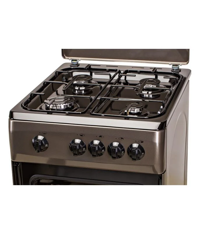 Aragaz pe Gaz LDK 5060 Shiny Grey RMV, 4 Arzătoare, Cuptor Gaz 46L, Siguranță Plită și Cuptor, Capac Metalic, Duze GPL Incluse, 50 x 60 cm, Gri Metal, 4 Ani Garanție [4]