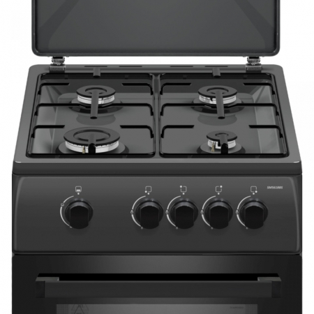 Pachet - Aragaz pe gaz Samus SM561BBS, 4 arzatoare, cuptor pe gaz, geam dublu la cuptor, Antracit + Butelie GPL 26L, Ceas Regulator, Furtun și 2 Coliere [3]