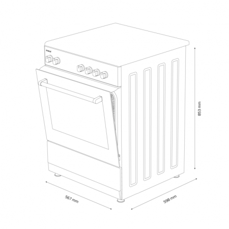 Aragaz pe gaz Samus SM654APGS, 4 arzatoare,  aprindere electrica plita si cuptor, dispozitiv siguranta plita si cuptor, timer, iluminare,  Alb [4]