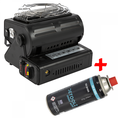 Aragaz pe gaz ( GPL ) - Aragaz portabil si incalzitor pentru camping Micul Fermier 2 in 1, GF-0630 + Rezerva gaz SPRAY 227g 410ml