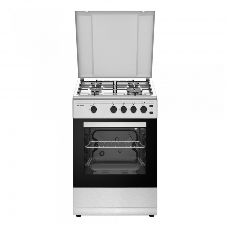Aragazuri si plite - Aragaz Samus SM450XPBS, inox, 4 arzătoare, cuptor pe gaz 49L, aprindere electrică, lumină cuptor, 50x50 cm, utilizare cu  butelie