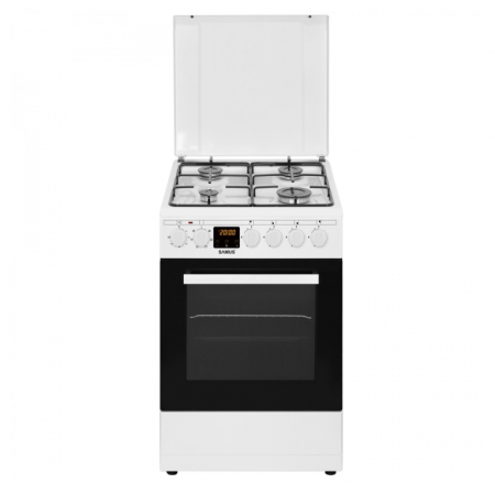 Aragaz Samus SM563AENS, 4 arzatoare pe gaz, cuptor electric, 7 functii, grill, timer digital, Argintiu [7]