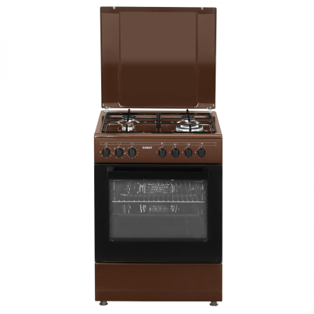 Aragaz pe gaz ( GPL ) - Aragaz Samus SM662AENS, 4 arzatoare pe gaz, cuptor electric, 7 functii, grill, timer mecanic, Maro