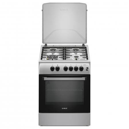 Aragaz pe gaz ( GPL ) - Aragaz Samus SM664XPGS1 – 4 arzătoare pe gaz (1 Wok), cuptor pe gaz, aprindere electrică, grill pe gaz, timer, inox cu laterale argintii