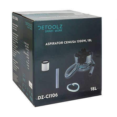 Aspirator pentru cenusa 1200w 18l Detoolz DZ-CI106 Inox [4]