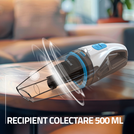 Aspirator de mana Samus Handy 7.4 Cordless fara fir Putere 50W 5 Kpa Umed uscat Filtru HEPA LED 0.7 kg [9]