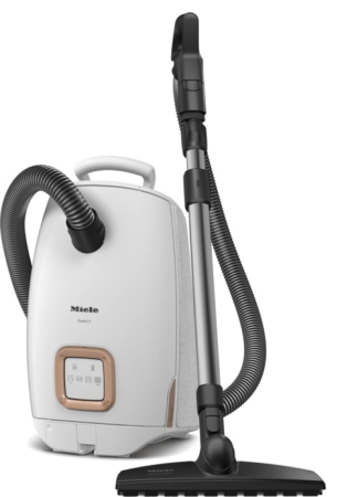 BRICOLAJ - Aspirator cu sac Miele PowerLine, 890 W, capacitate 3.5 L, filtru AirClean Plus, perie parchet SBB 300-3 PQ, sac HyClean Pure TU, putere reglabilă, rază de operare 12 m, cablu 8.5 m, 74 dB, Alb