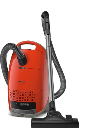 BRICOLAJ - Aspirator cu sac Miele PowerLine, 890 W, capacitate 4.5 L, filtru AirClean, sac HyClean Pure CO, putere reglabilă, rază de operare 11 m, duză AllTeQ SBD 365-3, 77 dB, Roșu